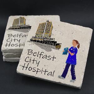 Belfast City Hospital Blue Uniform Coaster